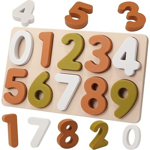 Toddlers Number Silicone Puzzle Montessori Learning Number Toy Board for Baby & Toddler Puzzles Toys Toddler Gifts