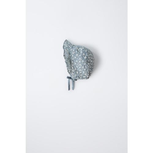SWISS EMBROIDERY BONNET - Blue marl | ZARA United States