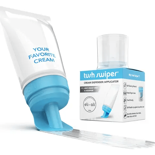 Eli & Ali Tush Swiper - Diaper Rash Cream & Butt Paste Applicator - Universal Fit for Most Diaper Creams | Mess-Free & Hygienic Alternative to Cream Spatula - Carry Less Baby Gear - Blue, 1 Pack