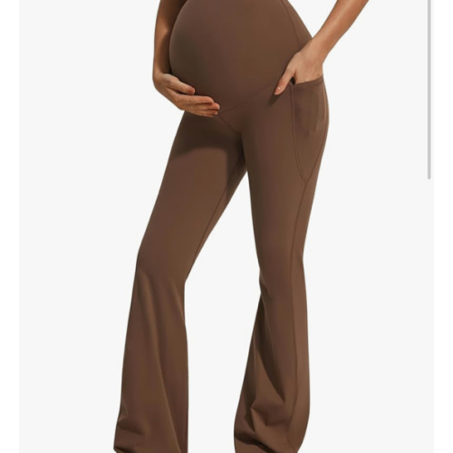 JOYSPELS Smooth Feeling Flare Maternity Leggings Over The Belly with Pockets Soft Bootcut Pregnancy Yoga Pants