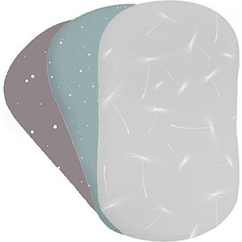 Bear’s Little Fish 100% Organic Cotton Baby Bassinet Sheets - Soft Fitted Crib Sheets for Hourglass Rectangular Oval Bassinet Mattress Pad Baby Basket Bedside Bassinet Sheets - 3-Pack