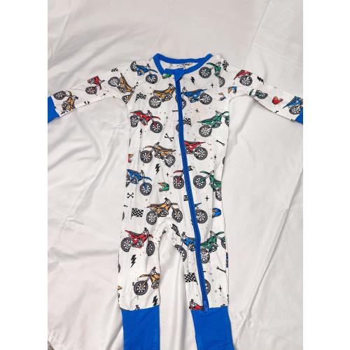 Dirtbike Bamboo Sleeper Boys Soft Sleeper Zippy Two Way Zipper Gender Neutral Pajamas Footie Sleeper Convertible Motocross