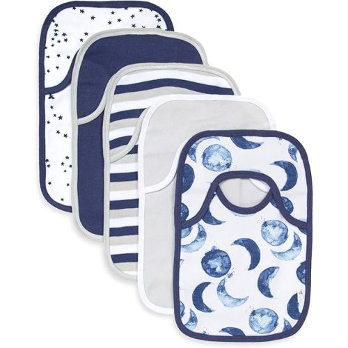 Burt's Bees Baby Infant Pull On Bibs, 100% Organic Cotton Lap Shoulder Style Drool Cloths, Newborn Essentials