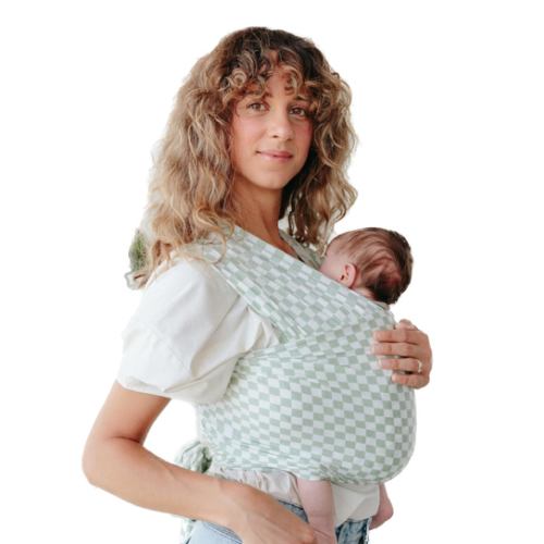 Solly Baby Wrap, Buttery-Soft Baby Carrier Newborn to Toddler 8-25 Lbs,Lightweight & Hands-Free Infant Wrap, Breathable Summer Carrier, Baby Wearing & Postpartum Essential, New Mom Gift, Fern Chequer