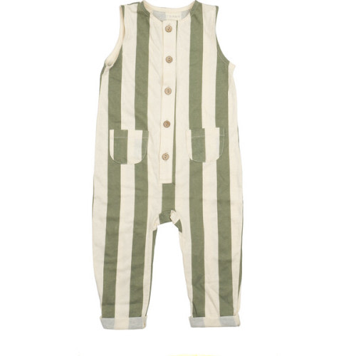 Jumpsuit, Green Stripe - Wild Wawa Rompers | Maisonette