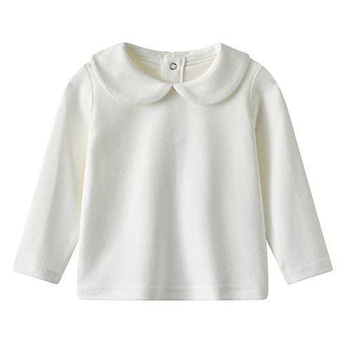 Toddler Kids Girls Boys Basic Peter Pan Collar Tee Shirt T-Shirts Tops Bottom Long Sleeve Solid Blouse