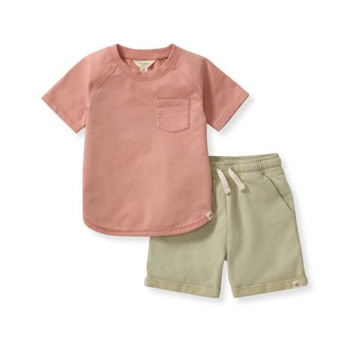 Vintage Wash Pocket Tee & Shorts Set – Burt's Bees Baby 6-9M