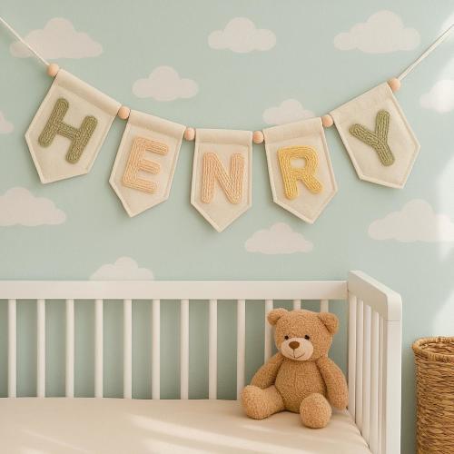 Personalized Felt Name Bunting: Pastel Nursery Decor