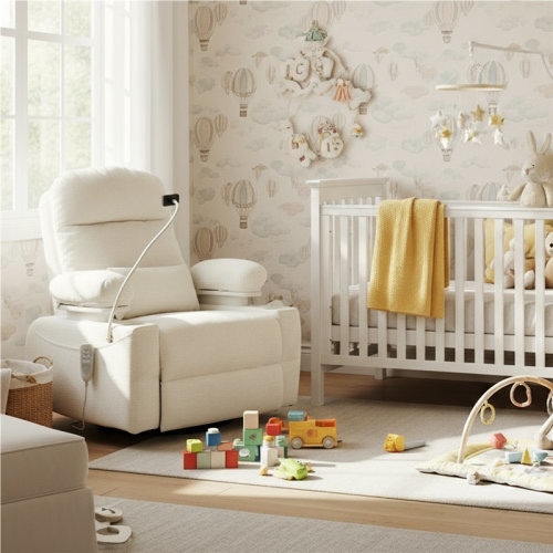 MAMAZING Electric Power Adjustable Armrests Swivel Rocking Chair Reclining Glider With Usb Charge And Phone Holder | Wayfair