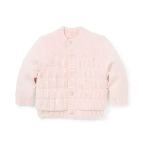 Baby Pink Pearl Baby Quilted Sweater Jacket by Janie and Jack