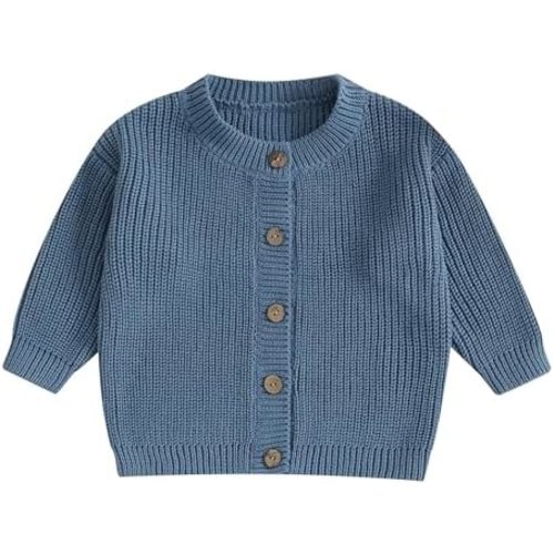 MAYUMMPY Toddler Baby Girl Boy Cardigan Long Sleeve Button Knit Sweater Fall Winter Knitwear Jacket Warm Solid Outfit Clothes