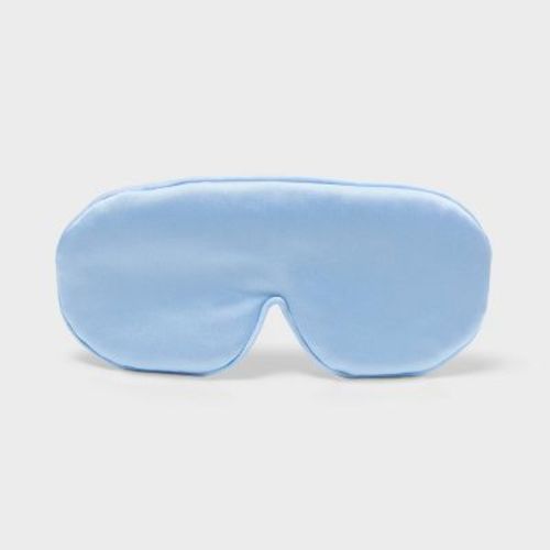 Women's Satin Contoured Sleep Mask - Auden™ Light Blue: Polyester, 8.375" Length, 3.75" Width