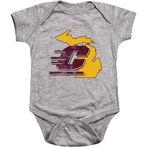 Central Michigan University Official State Shape Unisex Infant Snap Suit for Baby