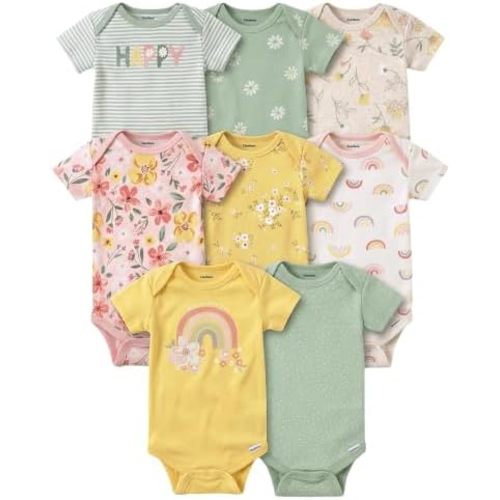 Gerber Baby Girls' 8-pack Short Sleeve Onesies Bodysuits