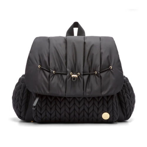 Levy Stylish Diaper Backpack - Black Herringbone