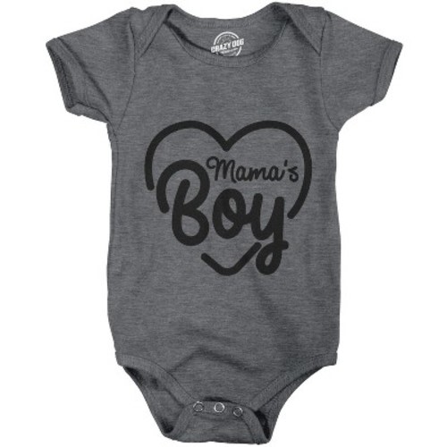 Creeper Mamas Boy Cute Funny Sarcastic Shower Baby Shirt Gift For Newborn Son - Crazy Dog Baby Bodysuit Light Grey 6 Months