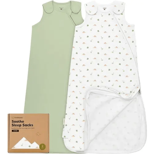 2-Pack Organic Sleep Sacks, 100% Cotton -Baby Sleeping Sack, Wearable Blanket Baby, Sleep Sack for Babies, Toddler Swaddle Sack, Newborn Baby Sleeping Bag, Sleepsack for Infant Girl,Boy (Roarsome, M)