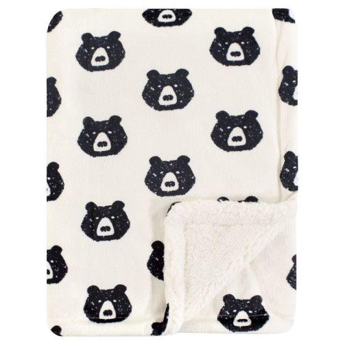 Yoga Sprout Baby Boy Mink And Faux Shearling Plush Blanket, Bear, One Size