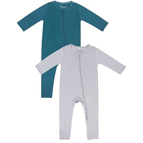 Jimonda Baby Romper Boys Girls Bamboo Pajamas 2-Way Zipper Footless Unisex Long Sleeve Sleepers Sleep and Play 0-24 Months