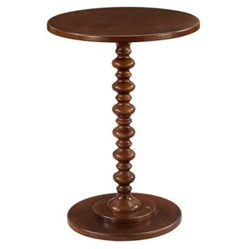 Breighton Home Palm Beach Spindle Table Espresso: Round MDF Accent Table, Spot Clean, 24.25" Height