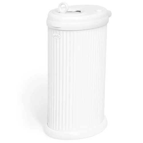 Ubbi Diaper Pail - fluted matte white