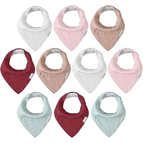 Muslin Baby Bibs for Boys Girls,Baby Bibs for Teething and Drooling,Baby Drool Muslin Bibs,Newborn Bibs for Baby Boy Girl