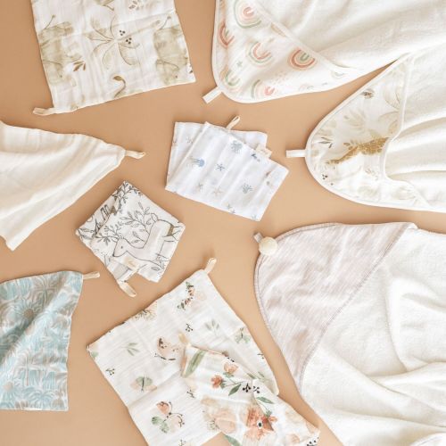 Ezra Cotton Baby Washcloths - Woodland Animals Set | Crane Baby