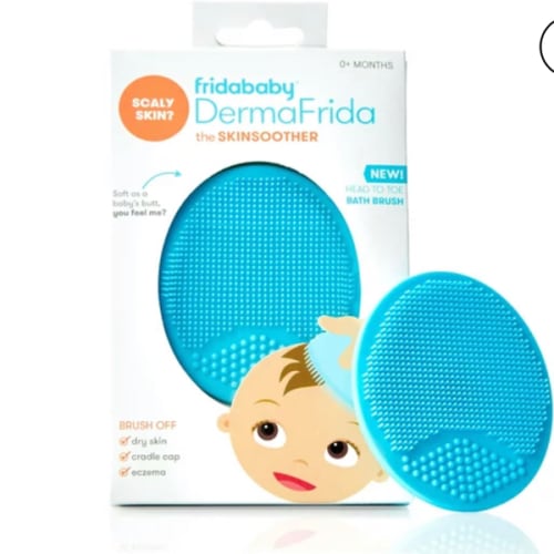 Frida Baby DermaFrida The SkinSoother Baby Bath Silicone Brush| Baby Essential for Dry Skin, Cradle Cap and Eczema (2 Pack)