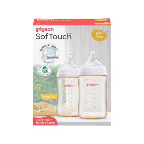 SOFTOUCH BPP BOTTLE PPSU TWIN PACK 240ML – Pigeon Australia