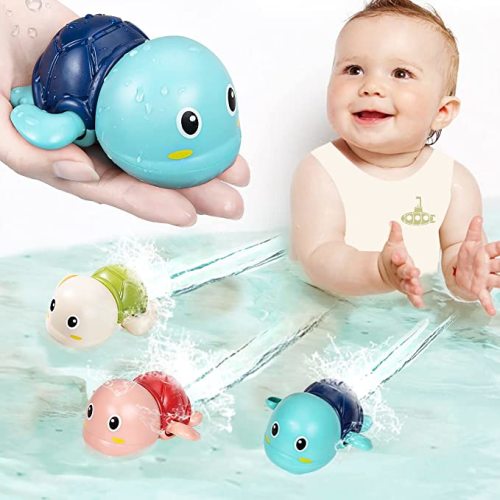 SEPHIX Go, Go! Cute Swimming Turtle Bath Toys for Toddlers & Kids (3 Pcs) - Multicolor