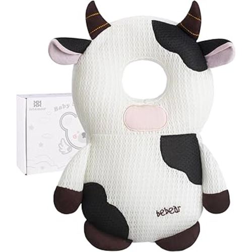 Bebamour Baby Walkers Head Protector Toddler Adjustable Baby Safety Pad Backpack Wear for Crawling (New White)