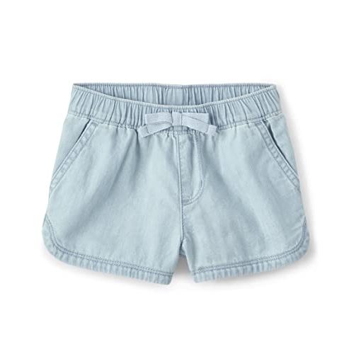 The Children's Place Baby Girls' and Toddler Pull On Chambray Shorts