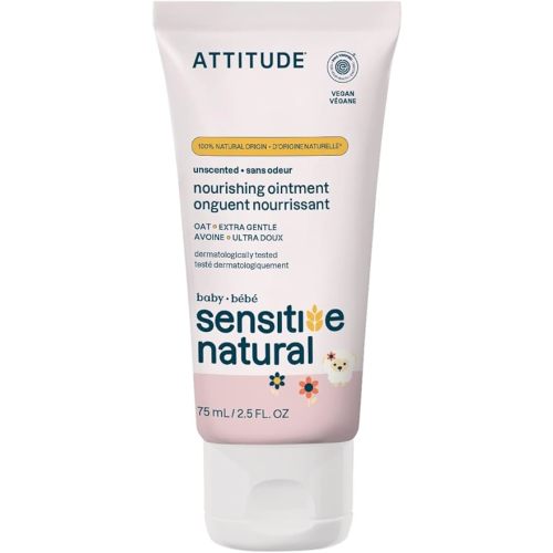 ATTITUDE Protective Body Ointment, Plant and Mineral-Based Ingredients, Vegan and Cruelty-free Personal Care Products for Sensitive Skin, Unscented, 2.5 Fl Oz