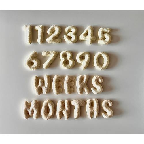 Felt Baby Milestone Numbers, Baby Monthly and Weekly Milestone, Felt Numbers, Stuffed Numbers, Minimalist Numbers Set, Soft Numbers
