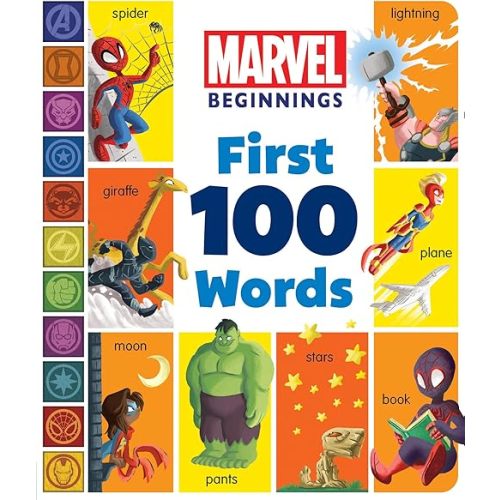 Marvel Beginnings: First 100 Words Board book – May 7, 2024