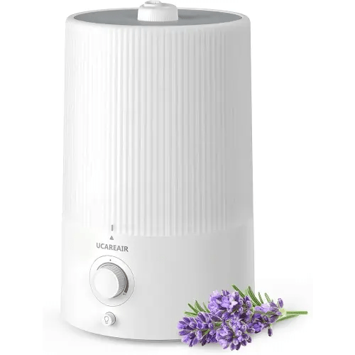 Humidifiers for Bedroom, 4L Top Fill Cool Mist Humidifiers for Home Large Room, Baby Nursery and Plant, Easy to Clean Air Humidifier with Oil Diffuser, Night Light, 360° Nozzle, Quiet, 50 Hours