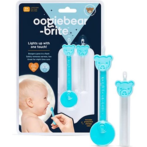 oogiebear Brite - Baby Nose Cleaner and Ear Wax Removal Tool. Baby Gadget with Nighttime LED Light. Safe Snot Booger Picker for Newborns, Infants & Toddlers