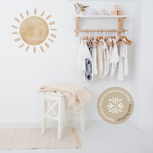 Full Sun Fabric Wall Decal / Sun Decal / Reusable / Watercolour Sun Decal / Sun Wall Sticker / Boho / Neutral Nursery Decor / Kids Wall Art - Etsy