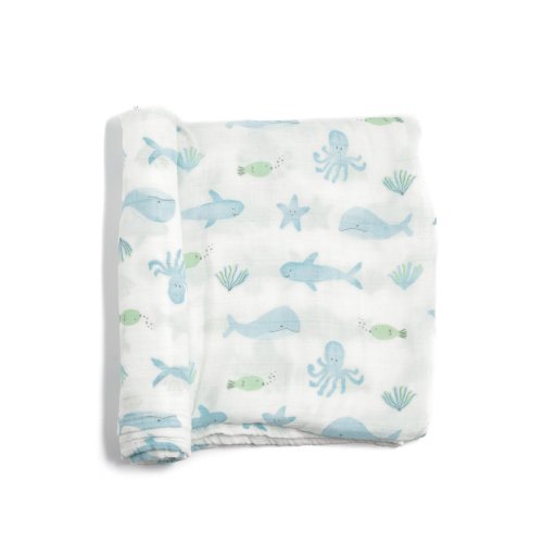 Bamboo Muslin Swaddle Blanket - Under the Sea
