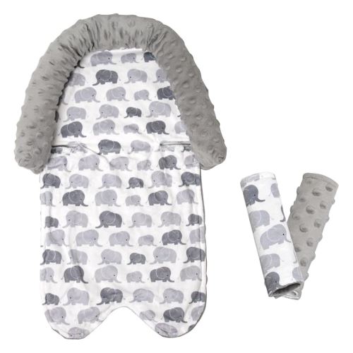 Car Seat Head Support Baby & Car Seat Strap Covers, Infant Car Seat Insert for Newborn Girls Boys, Extra Soft Carseat Cushion for Carseats, Strollers, Swings