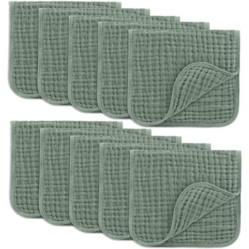 Muslin Burp Cloths Large 100% Cotton By Comfy Cubs (blush, Pack Of 10)