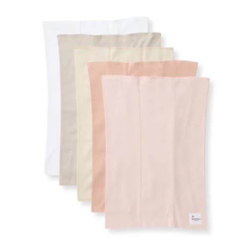 Solid Organic Cotton Burp Cloths 5 Pack Pink Sand