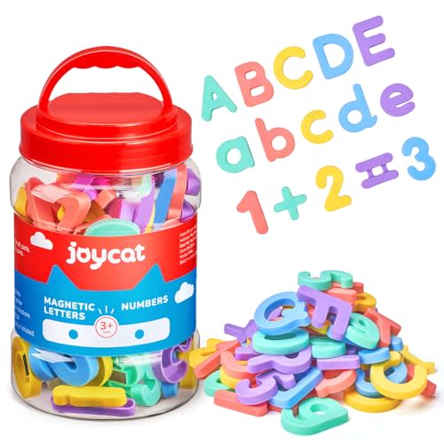 JoyCat Magnetic Letters and Numbers, ABC 123 Alphabet Fridge Magnets for Toddlers & Kids, Preschool Educational Learning Plastic Refrigerator Toy Set, Uppercase & Lowercase, Math Symbols (78 PCS)