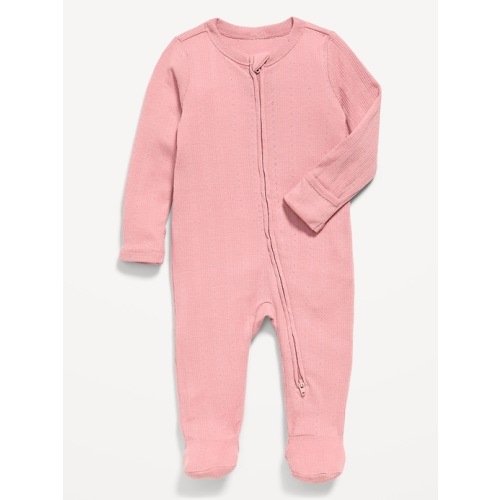 Ribbed 2-Way-Zip Sleep & Play Footed One-Piece for Baby