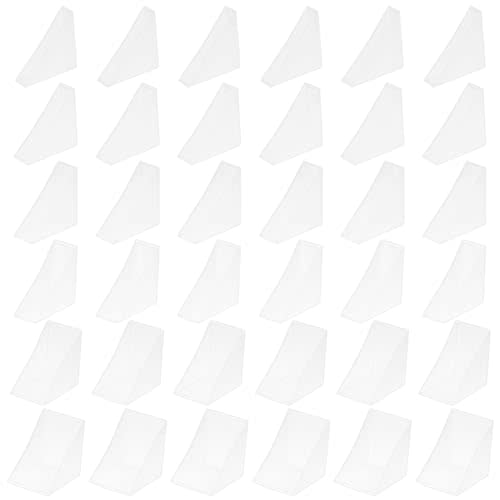 BENECREAT 36Pcs 6 Sizes Triangle Protector Translucent Plastic Corner Guards Covers Proofing Edge Protector for Picture Frame Mirror Ceramic Glass Transparent Protection, White