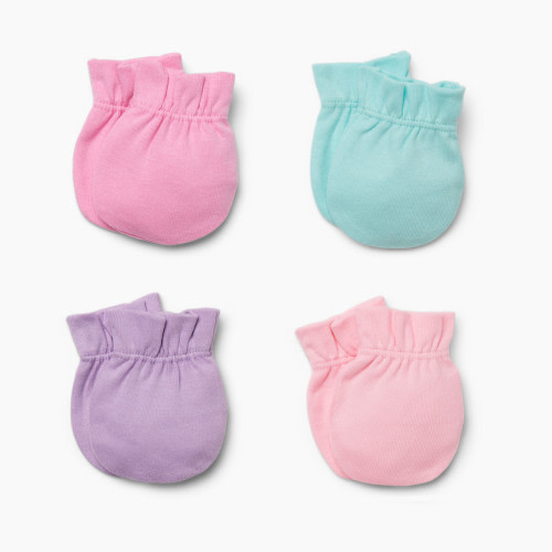 Small Story 4 Pack Mittens - Pink/Purple, 0-6 M