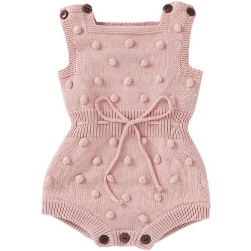 Neiwech Baby Girl Romper Sleeveless Pompoms Knit Rompers Newborn Little Girl Overall Jumpsuit Summer Outfits Clothes