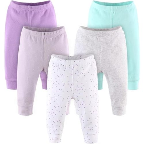 The Peanutshell 5 Pack Baby Pants Set - 100% Cotton Pants for Newborns to Toddlers - Safari Animals