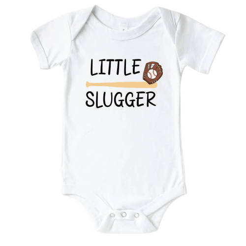 Caden Lane Little Slugger Graphic Bodysuit | White