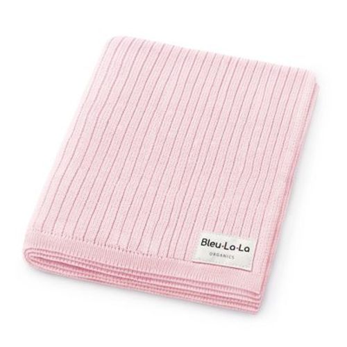 Bleu La La 100% Luxury Organic Cotton Ribbed Baby Swaddle Blanket For Newborn And Infant Boys And Girls - Blush Pink